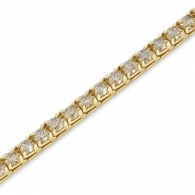 Yellow Gold Diamond Line Bracelet 10.80ct